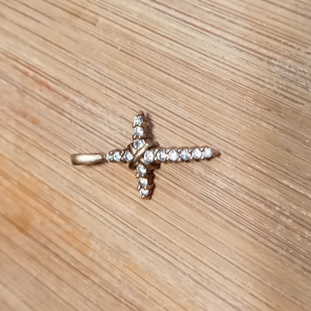 Gold vermeil cz cross